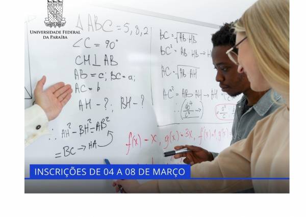 UFPB inicia processo seletivo para o curso de bacharelado em matemática do campus I para 2024.1