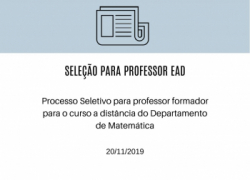 Seleção para Professor EAD Seleção para Professor EAD