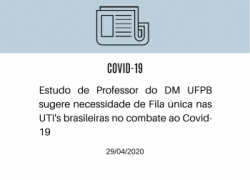 Estudo de Professor do DM-UFPB no combate ao Covid-19 Estudo de Professor do DM-UFPB no combate ao Covid-19